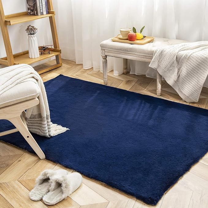 Ashler HOME DECO Ultra Soft Faux Rabbit Fur Chair Couch Cover Area Rug - Image 4