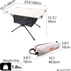 NACETURE Camping Table with Folding Legs and Mesh Storage Basket for Food, Coffee, or Camp Grill Accessories, Lightweight and Portable for Outdoor, Backpacking, Hiking, and Travel