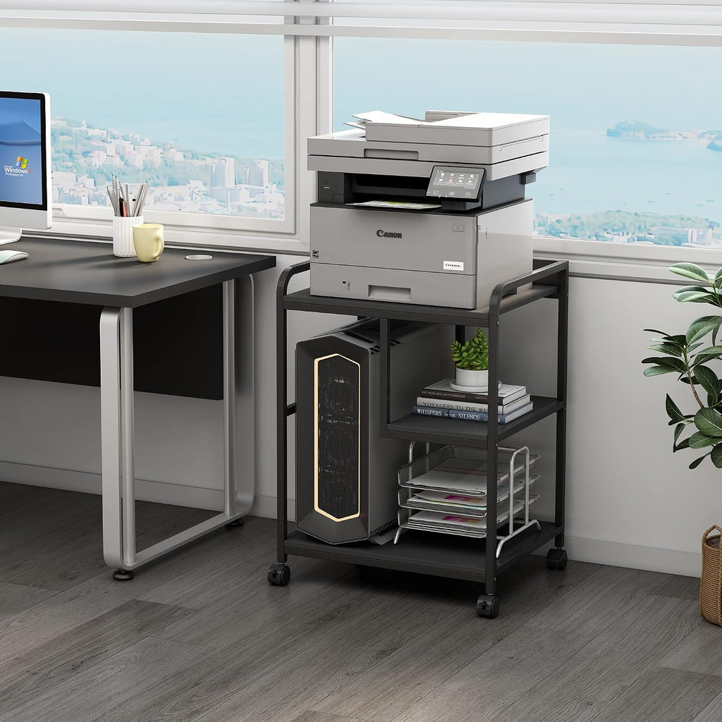 Fannova Printer Stand with Storage Shelf for PC Computer Tower CPU Shredder