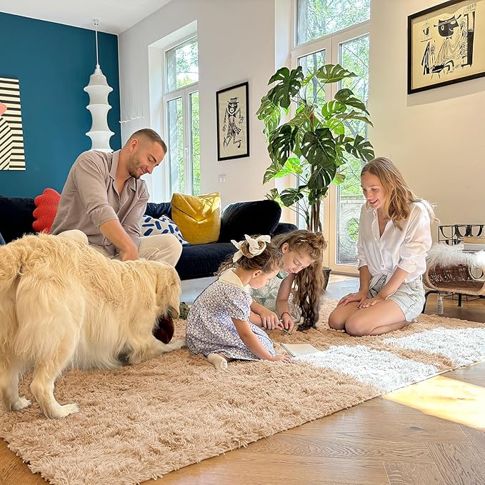 OLANLY 2x3 Machine Washable Small Bedside Rug, Soft Fluffy Shaggy Entryway - Image 6