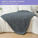 Bigacogo Chunky Knit Throw Blanket - Image 3