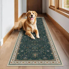 Dark Green Washable 2'6"x10' Long Runner Rugs - Image 3