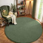 Amearea Sage Green Round Area Rugs 5ft Washable Circle Rugs - Image 6