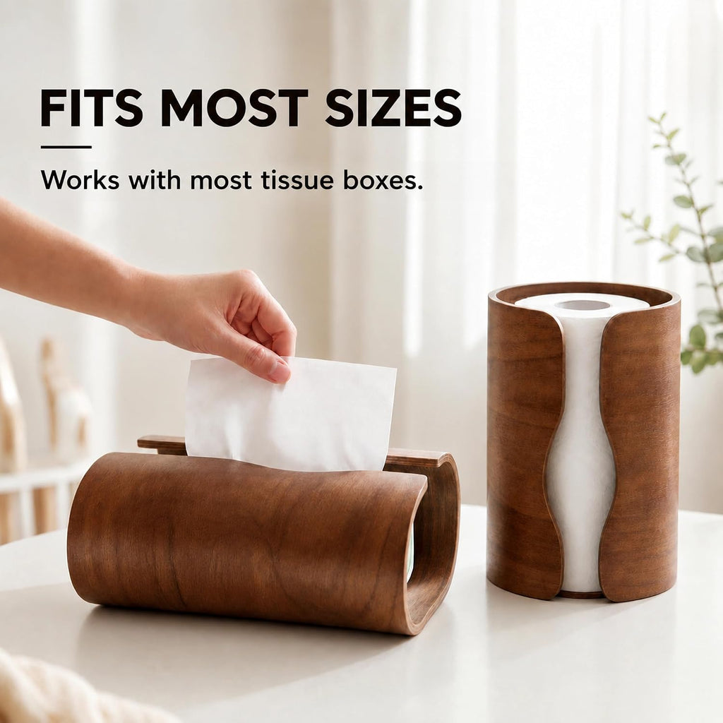 Acacia Wood Tissue Box Holder, Tissue Holder for Farmhouse Decor