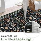 Yamaziot Washable Runner Rug 2x8 – Boho Non Slip Floral Hallway Runner Rug - Image 4