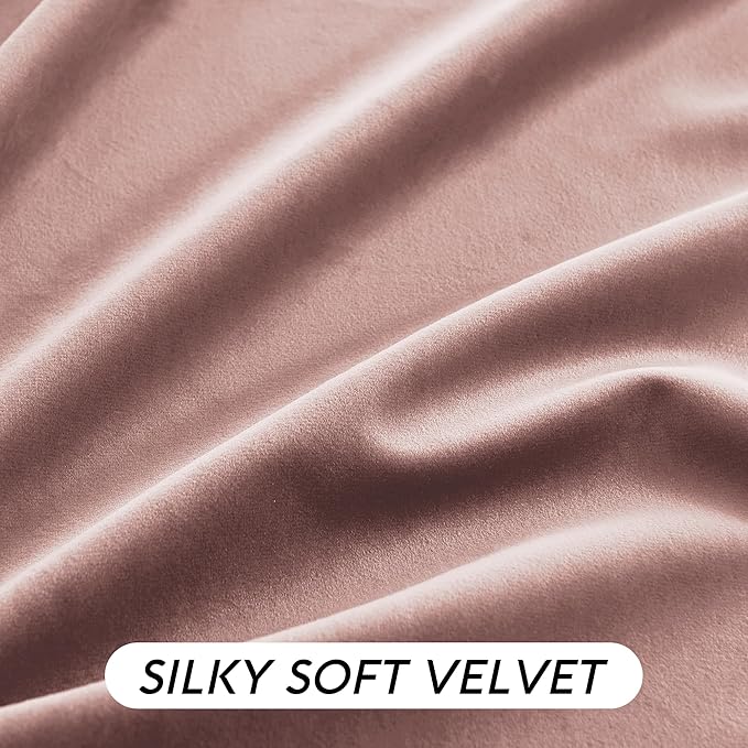 RYB HOME Dusty Pink Velvet Curtains 102 inches - Image 5