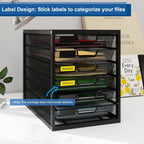 Mesh Desk Organizer with 6 Tier Sliding Drawers,Black