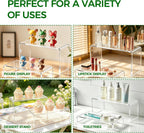 4-Pack Clear Acrylic Risers for Display – Tiered Rectangular Display Riser Shelves for Perfume, Figures & Jewelry, 4 Graduated Sizes up to 9.05"x2.95"x5.11", 5mm Thick Shelf Riser