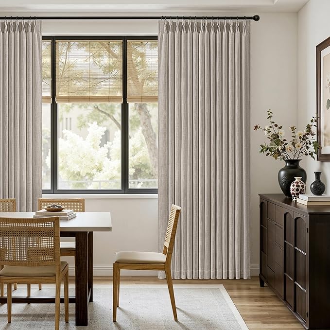 MIULEE Pinch Pleated Thick Linen Curtains 96 Inches Long 2 Panels - Image 5