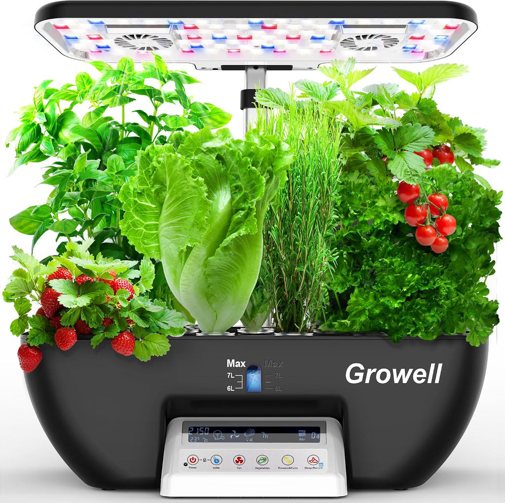 Growell Hydroponics Growing System, 17 Pods Large Indoor Garden with 2 Fans