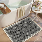 Latte&Fog 2x3 Entryway Rug, Small Modern Abstract Door Mat, Washable Kitchen Rug - Image 3