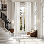 Extra Long Beige White Linen Curtains 144 Inch by Nanspring