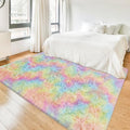 Fluffy Rainbow Colorful Area Rug by JiaoBaba