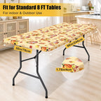 Smiry Elastic Fitted Polyester Tablecloths for 8 Foot Rectangle Tables