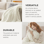 Bedsure GentleSoft Fluffy Cream Throw Blanket Decorative Blankets - Image 4
