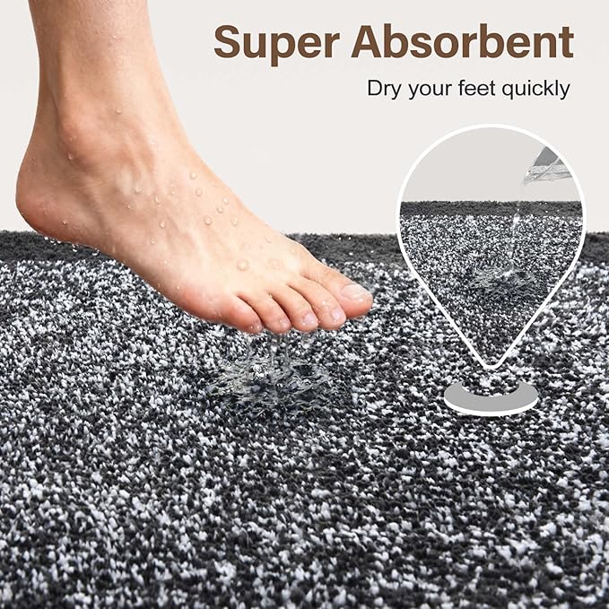 Bathroom Rugs 30x20 Non Slip Washable, Dark Blue Bath Mat - Image 7