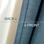 MIULEE 100% Blackout Linen Curtains for Bedroom 52x84 Inches Dusty Blue