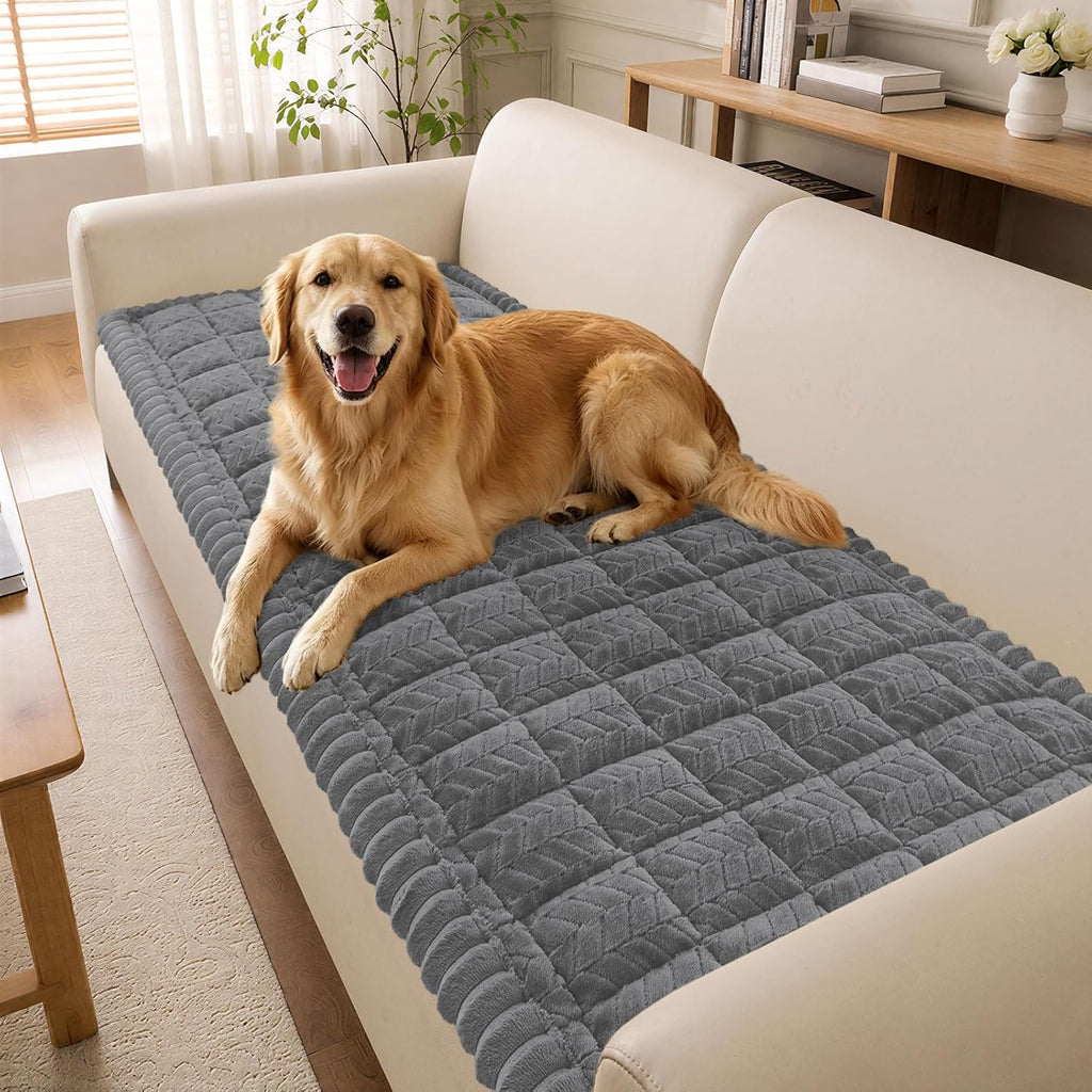 decorUhome Couch Cover for Dogs, Non-Slip Plush Thick Pet Couch Protector