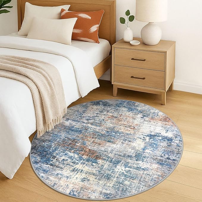 IOHOUZE Round Area Rug 5 Ft Circle Entryway Rugs Round Washable Door Mat Indoor - Image 8