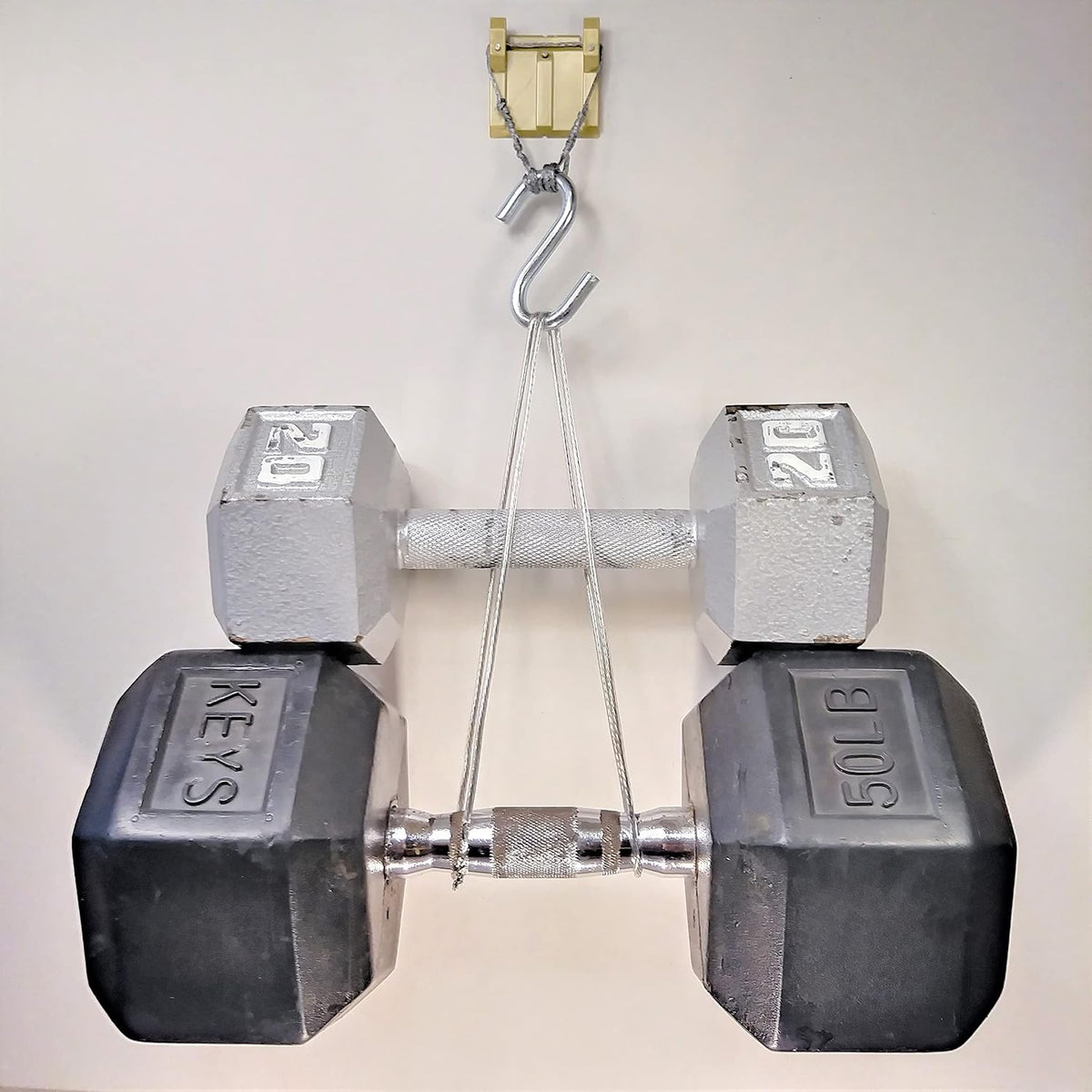 Self-Leveling 70 lb. Drywall Hanger (8 Pack), No-Tool, No-tilt: Heavy-Duty Patented Top-Dual-Hooks Lock Wire for Stable & Level Picture Hanging in One Action, with One Hanger; 24 S.S. Nails