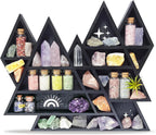 Triangle Mountain Crystal Shelf Display, Trinket Shelf, Rock Display Case