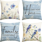 AVOIN colorlife Spring Saying Flowers Butterfly Bird Throw Pillow Covers by AVOINcolorlife
