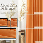 Nanspring Orange Linen Blend Drapes 84 Inch Length 2 Panels Set Back Tab Rod - Image 4