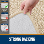 OLANLY Chenille Bathroom Rugs Sets 3 Piece, 30"x20"+24"x16"+24"x20", Beige
