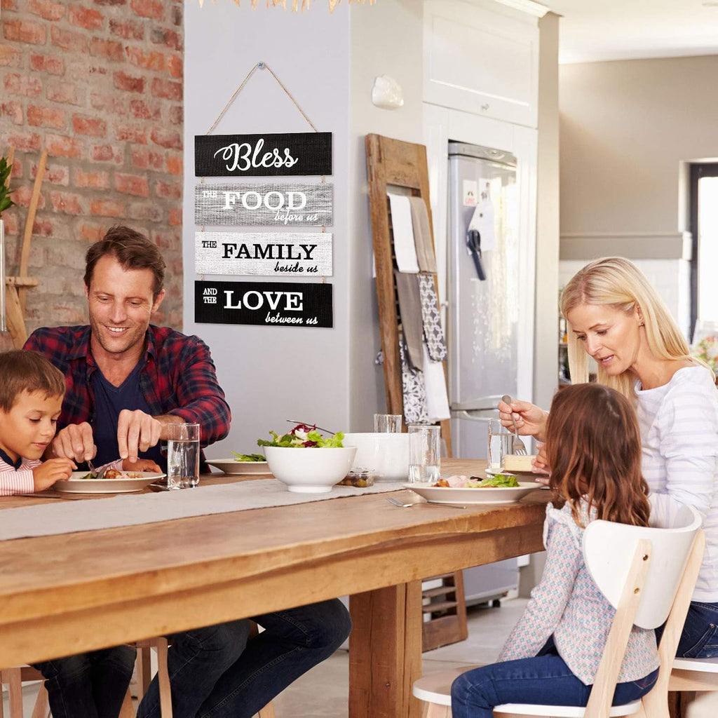 Jetec Bless Kitchen Wall Sign Farmhouse Decor Rustic Dining Room Wall Art