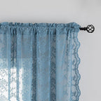 YJ YANJUN Vintage Lace Curtains 96 Inches Long-Victorian Floral Pattern Dusty - Image 2