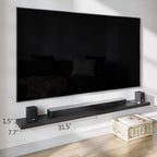 BAMEOS Floating Shelves, 31W x 8D Wall Mounted Display Shelves with Invisible Brackets, Set of 2 | Lightweight Décor Shelf for Bedroom, Living Room, Bathroom & Entryway Black
