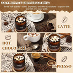 Fullhawl 3 Pack Coffee Scented Candles Gifts Set 7oz Soy Wax Espresso Latte Hot Cocoa Scents Jar Candles with Gift Boxes Long-Lasting Scents for Coffee Lovers Women and Men Home Fragrance Decoration