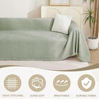 MYSKY HOME Chenille Sofa Slipcovers Sage Green Sofa Covers - Image 2