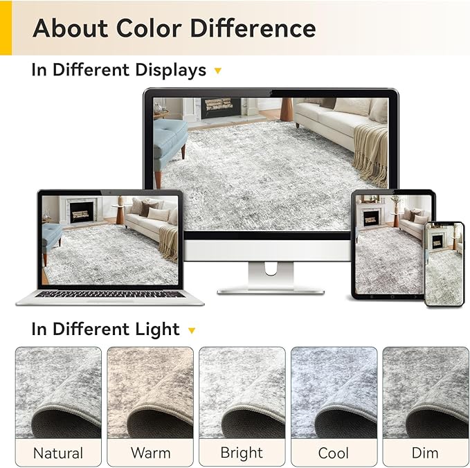 Washable Area Rugs 2'x6' Non-Slip Modern Abstract Soft - Image 9