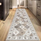 HEBE Hallway Runner Rug 2'8''x12' Washable Vintage Distressed Area Rugs Non - Image 7