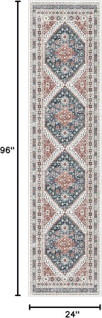 Madane Runner Rug 2x8, Washable Hallway Runner Rugs, Non-Slip Low-Pile Soft - Image 2