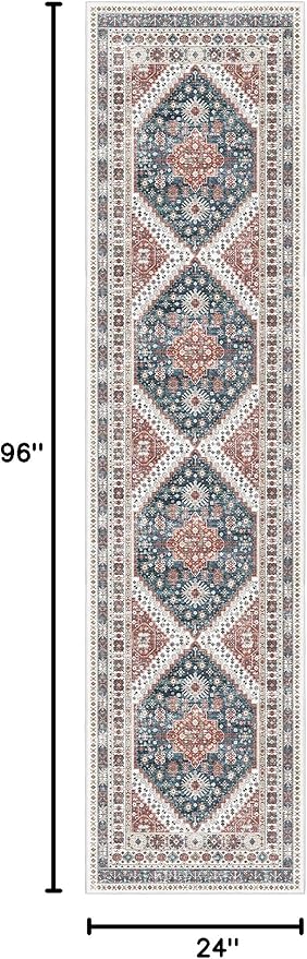 Madane Runner Rug 2x8, Washable Hallway Runner Rugs, Non-Slip Low-Pile Soft - Image 2