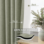 Sage Green 100% Blackout Curtains 84 Inch Length 2 Panels Set - Image 4