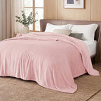Bedsure GentleSoft Pink Fleece Blankets King Size - Image 2