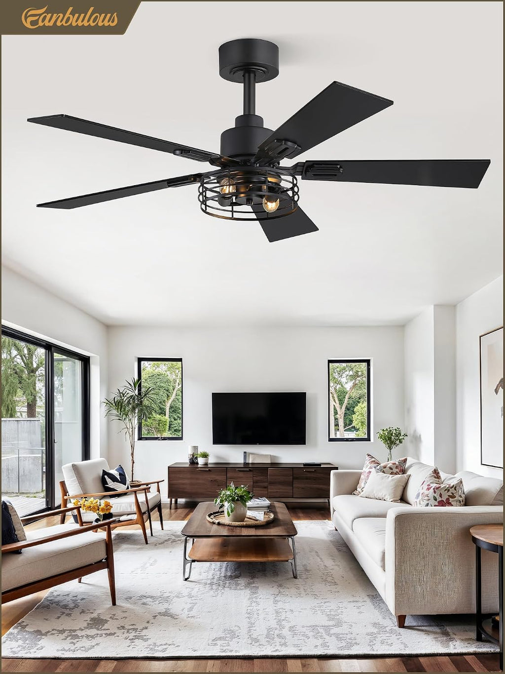 Fanbulous 42 Inch Farmhouse Rustic Ceiling Fan with Light & Remote