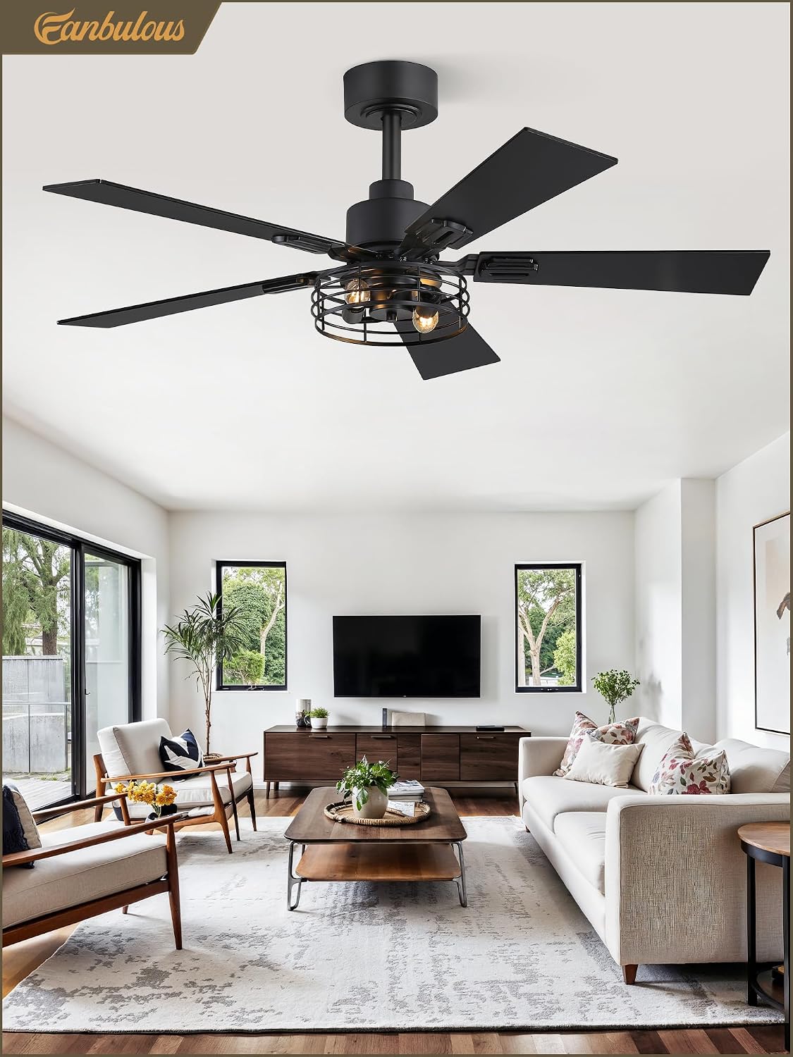Fanbulous 42 Inch Farmhouse Rustic Ceiling Fan with Light & Remote