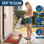 Smiry Front Door Mat Outside Entrance, Heavy Duty Sturdy Natural Rubber Doormat - Image 6