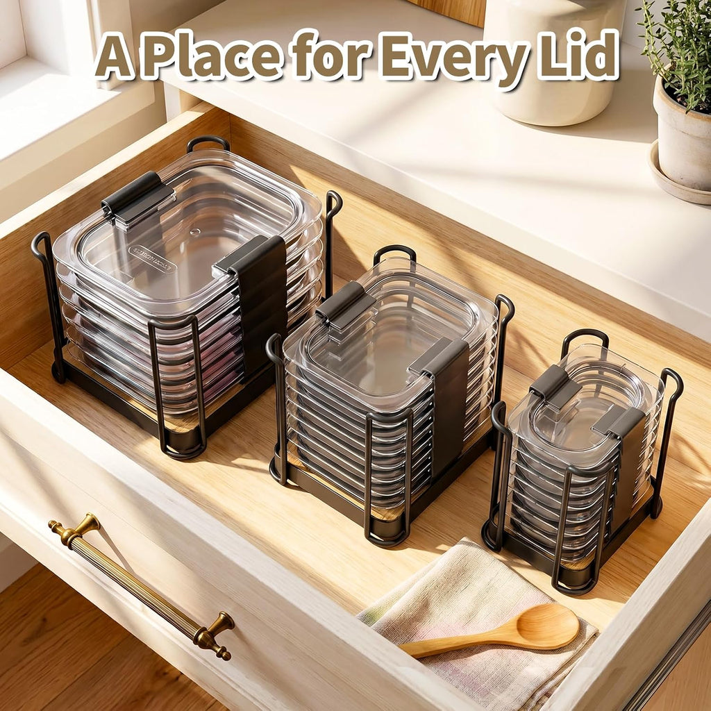 Metal Lid Organizer for Rubbermaid Brilliance, Kitchen 3-Pack 2