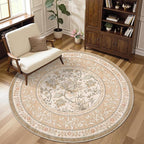 GarveeHome Pinkish Brown Botanical Grove 5ft Round Rug, Small Circle Vintage by GarveeHome