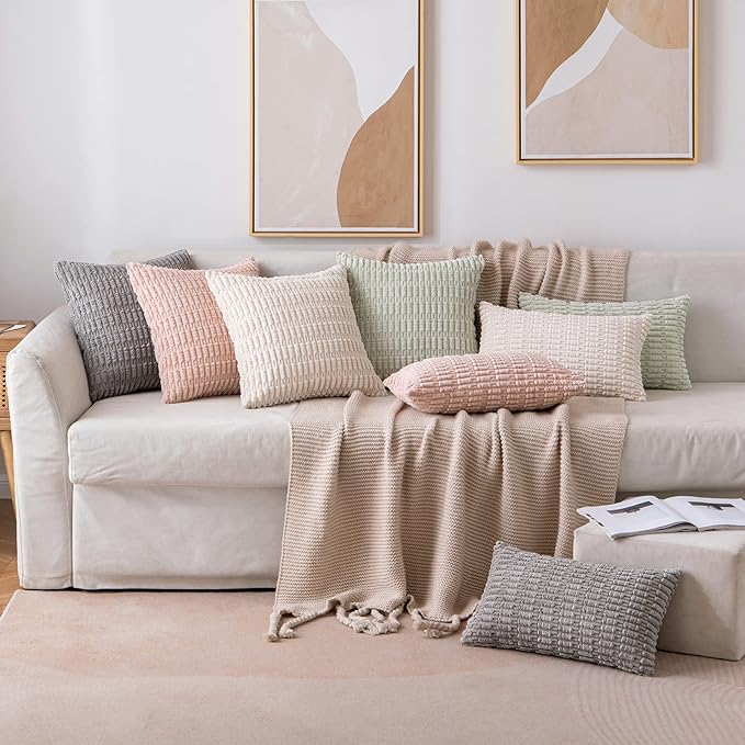 MIULEE Pack of 2 Corduroy Decorative Lumbar Throw Pillow Covers 22x14 Inch Soft - Image 4