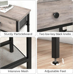HOOBRO 29.5" Narrow Console Table with 2 Fabric Drawers, Small Sofa Table