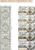 Runner Rug 2x8 Runners for Hallways Non Slip Washable, Vintage Hallway Runner - Image 2