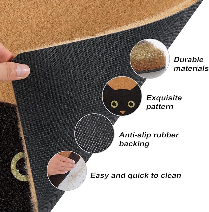 UINI Door Mat Cat Welcome Mat, Non-Slip Cat Welcome Mats - Image 4