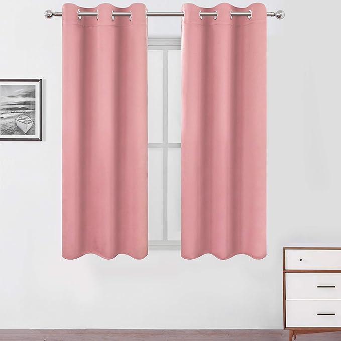 LEMOMO Pink Thermal Blackout Curtains/38 x 63 Inch/Set of 2 Panels Room by Lemomo