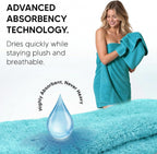 Chakir Turkish Linens 100% Cotton 4-Pack Bath Towels 27x54, Aqua